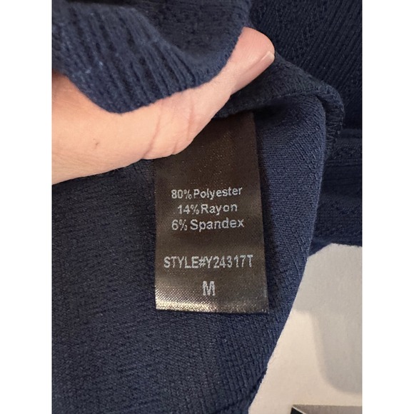 Tuckernuck Navy Ribbed Scoop Neck Short Sleeve Tee Shirt Medium NWT Preppy - Picture 4 of 6